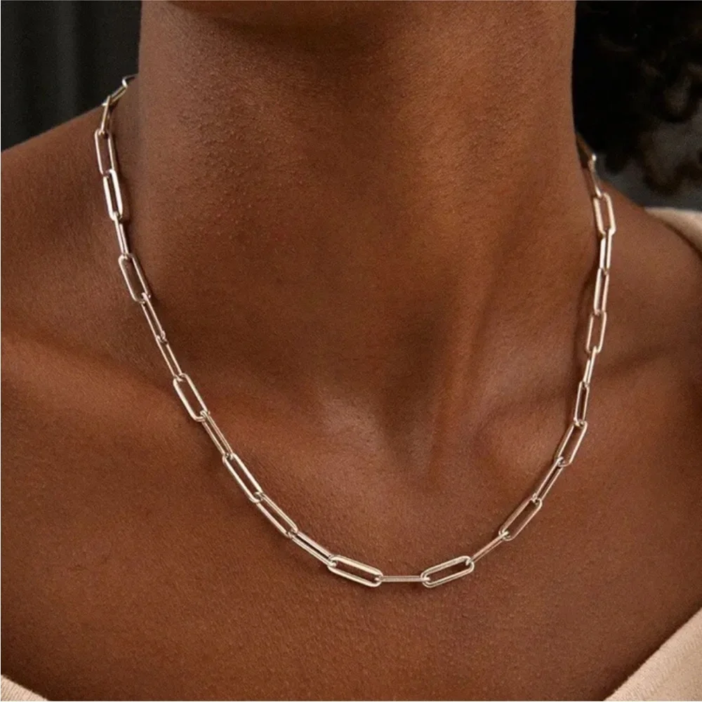 NWOT Silver Paperclip Chain Necklace